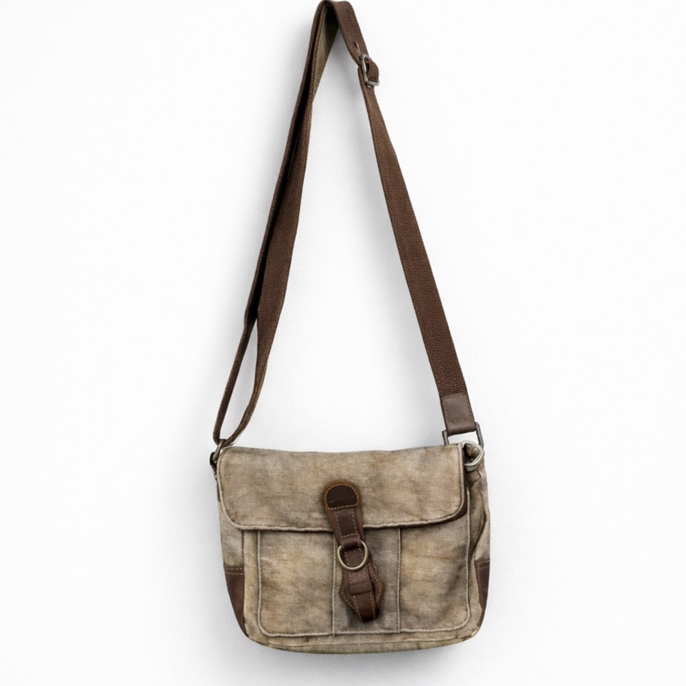 Da van denim & genuine leather crossbody bag boho grunge western
